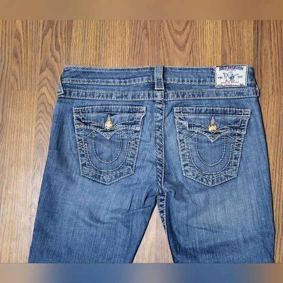 True Religion Women’s Straight Blue Jeans USA Made 29 Designer Denim L32 C96 - Picture 8 of 10
